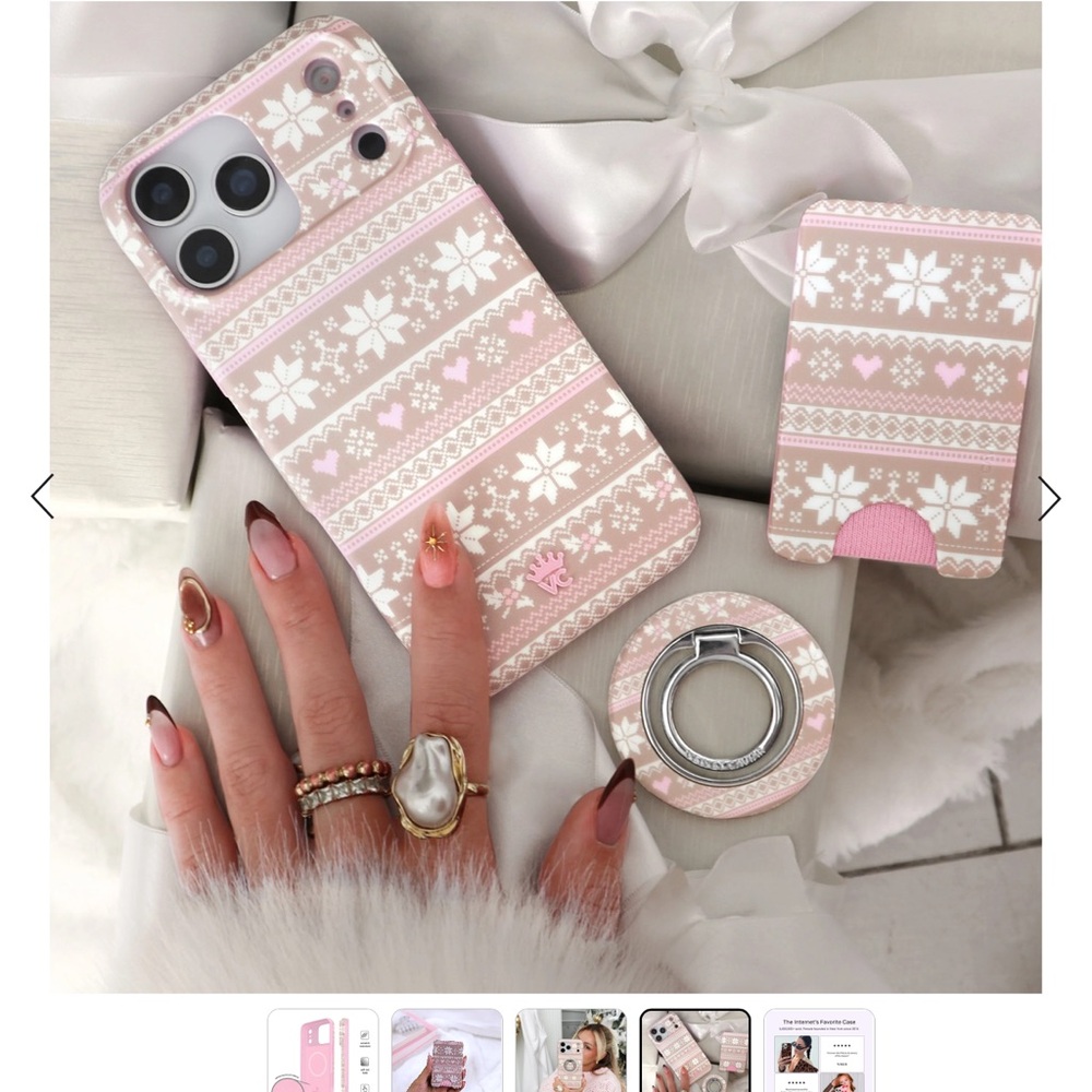 Velvet Caviar Pink & Cream Fair Isle Phone Case 17 PRO MAX